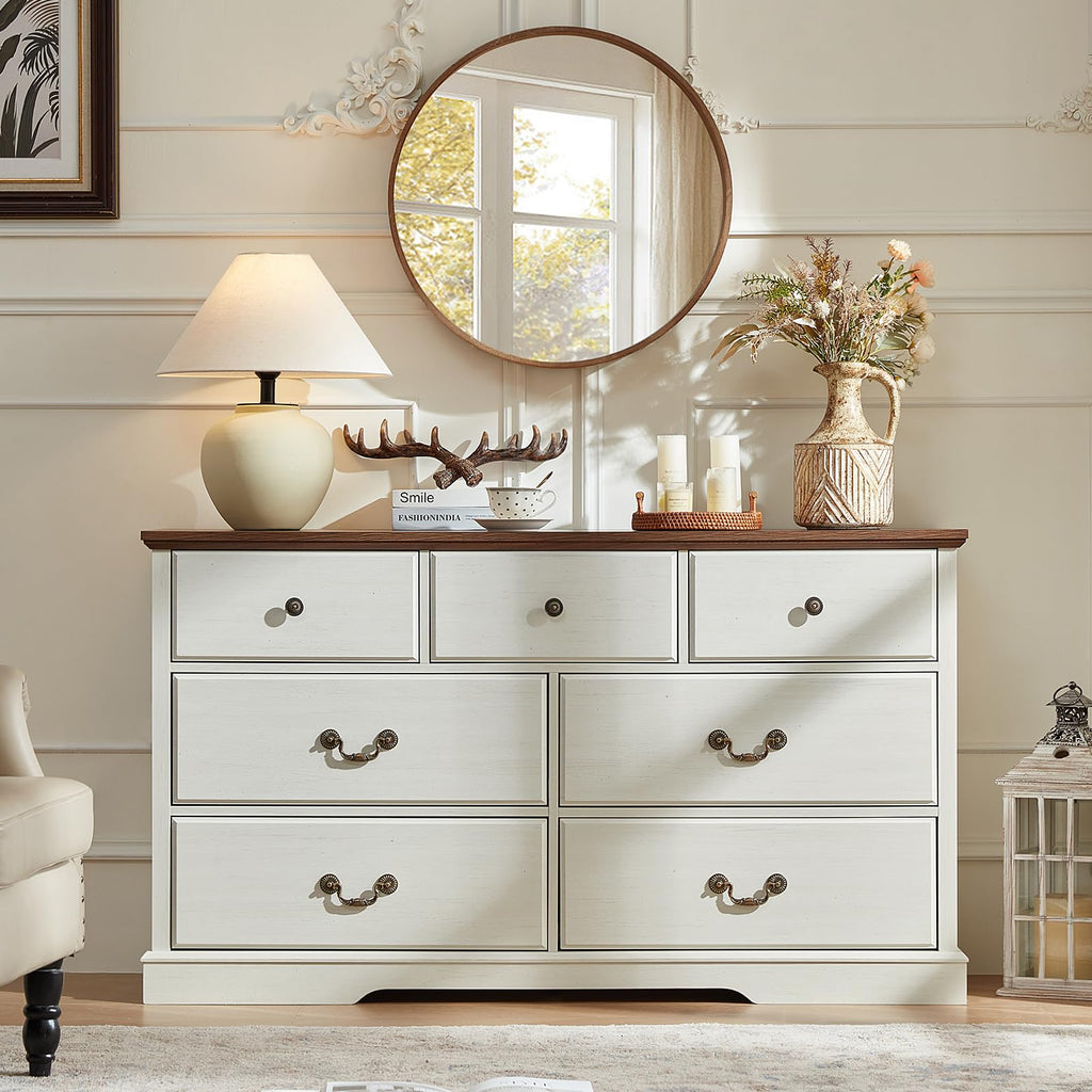 Farmhouse 7 Drawer White