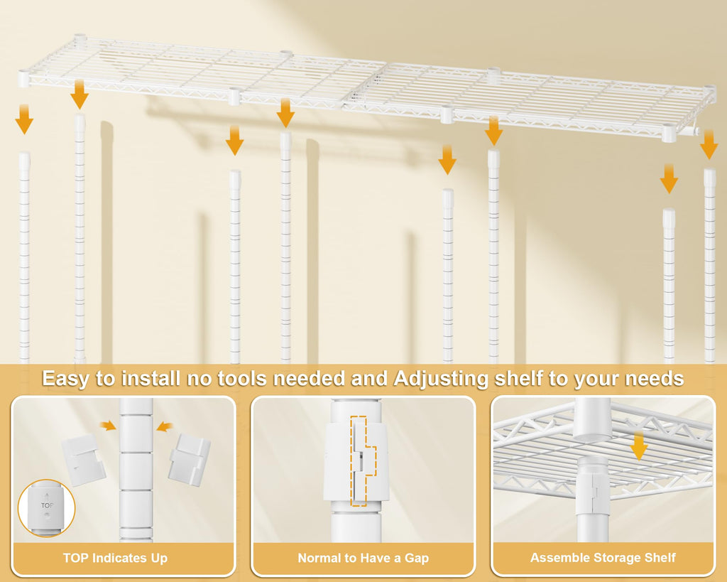 E14C Pro Heavy Duty Closet Organizer System, Freestanding Clothing Racks for Hanging Clothes, Adjustable Garment Rack