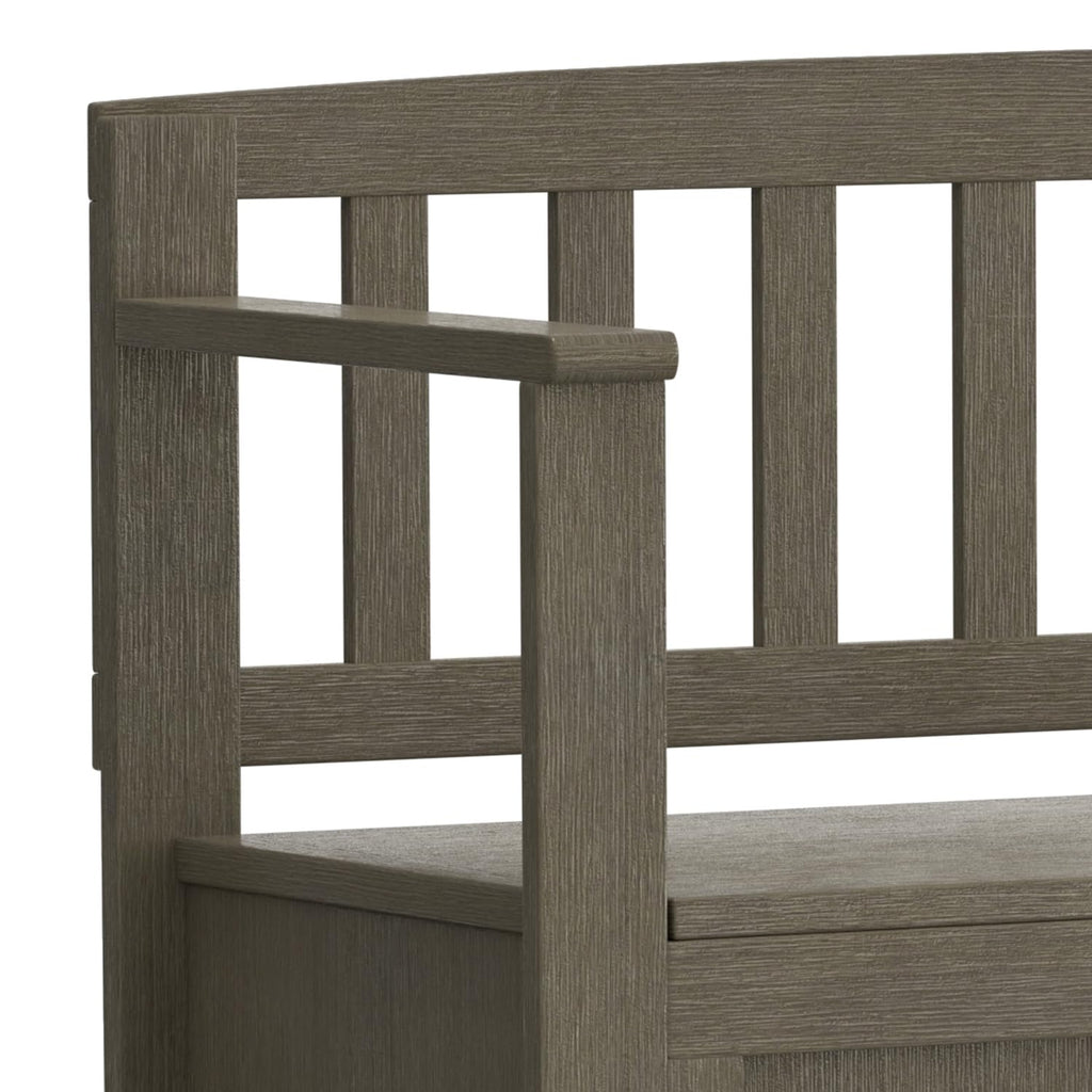 Brooklyn 48" Wide Solid Wood Storage Bench in Farmhouse Grey