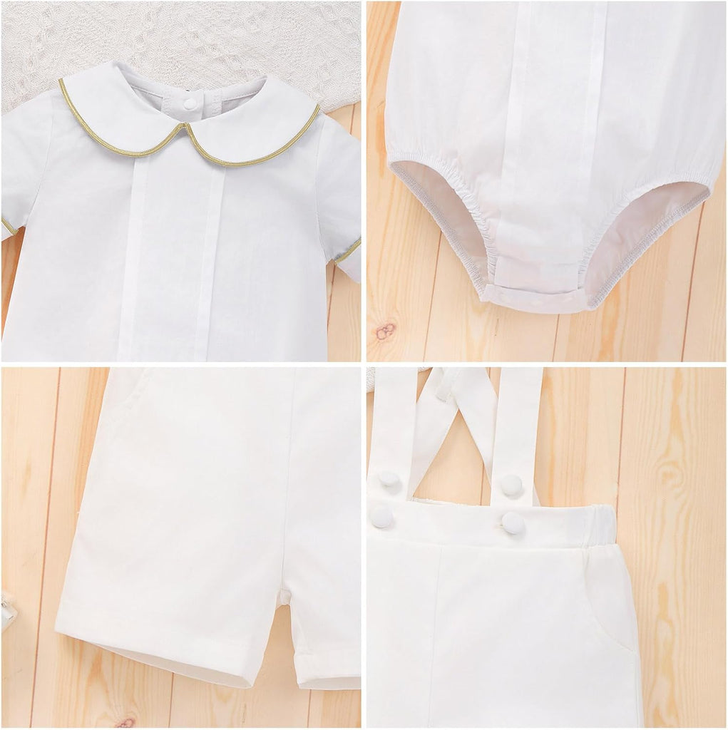 Newborn Baby Boy Baptism Bowtie Outfits