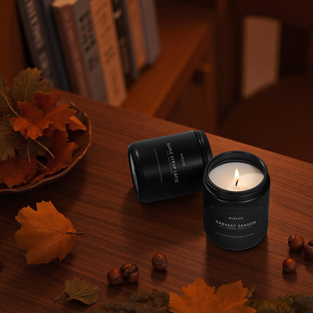 Fall Candle Set Scented, Soy Wax, 4 Pack 28 oz