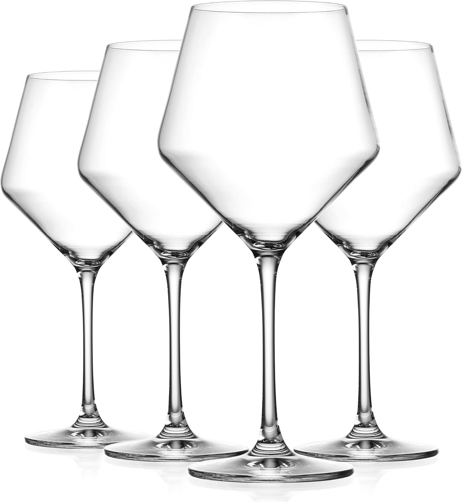 Wine Glasses,White Red Wine Large Glasses Set of 4, Lead-Free Premium Glass,Hand Blown Italian Style Burgundy Long