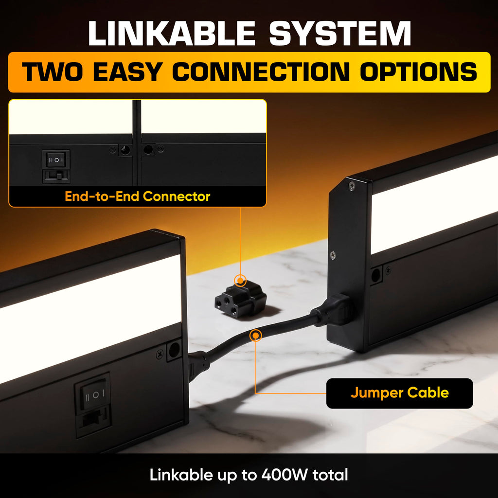 LED Under Cabinet Lighting Hardwired - 40 Inch Black