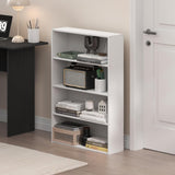 Basic Book Shelf, 4-Tier Bookcase with Open Shelf, Bookshelf, Cube Storage Organizer, 6 x 24 x 35, White