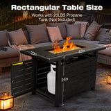42 Inch Gas Fire Pit Table, 60,000 BTU Propane Pits for Outside with Steel Lid and Waterproof Cover, 2 in 1 Firepit Table Gatherings Parties on Patio - Image 4