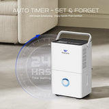 Energy Star Certified Dehumidifier for Home and Basement, Portable Dehumidifier with Drain Hose and Water Tank