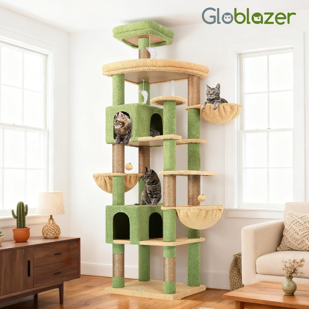 82in Cactus Extra Large Cat Tree for Indoor Cat Large Adult
