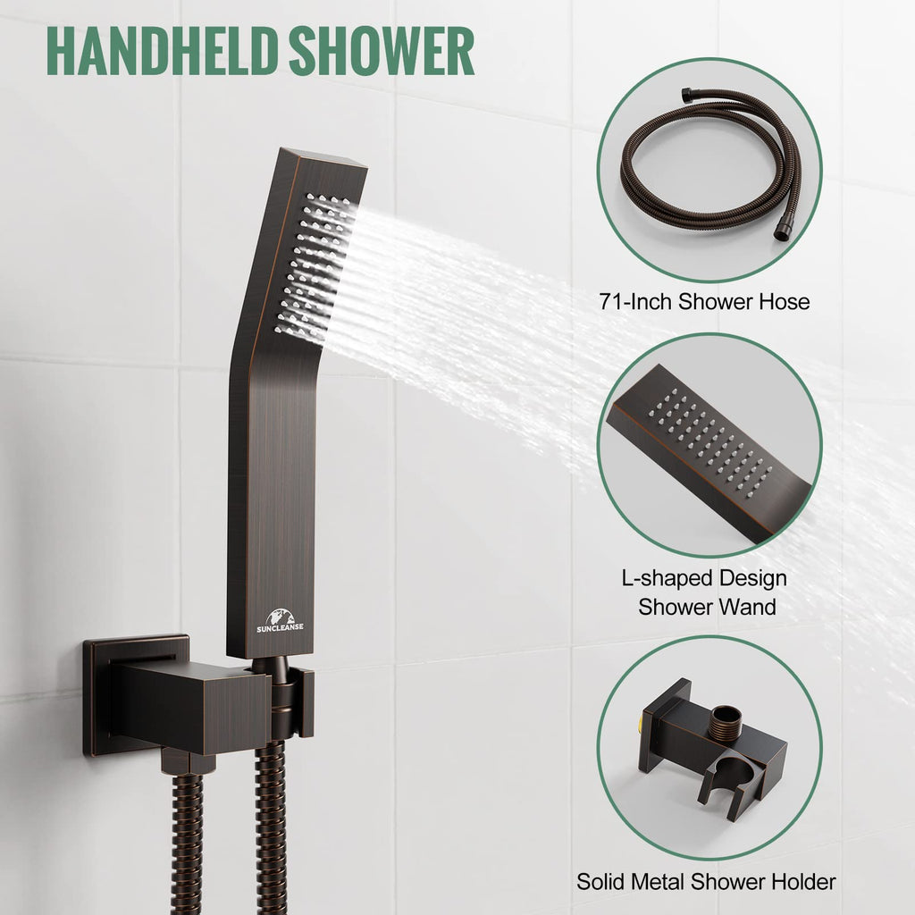 Rainfall Shower System with High Pressure in Oil Rubbed Bronze