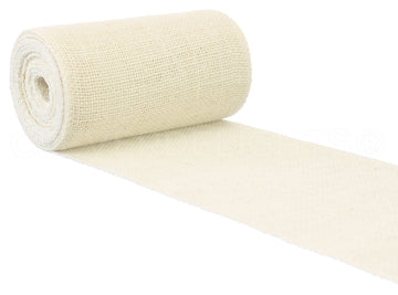 6" Ivory Burlap Roll - Finished Edges - 10 Yards
