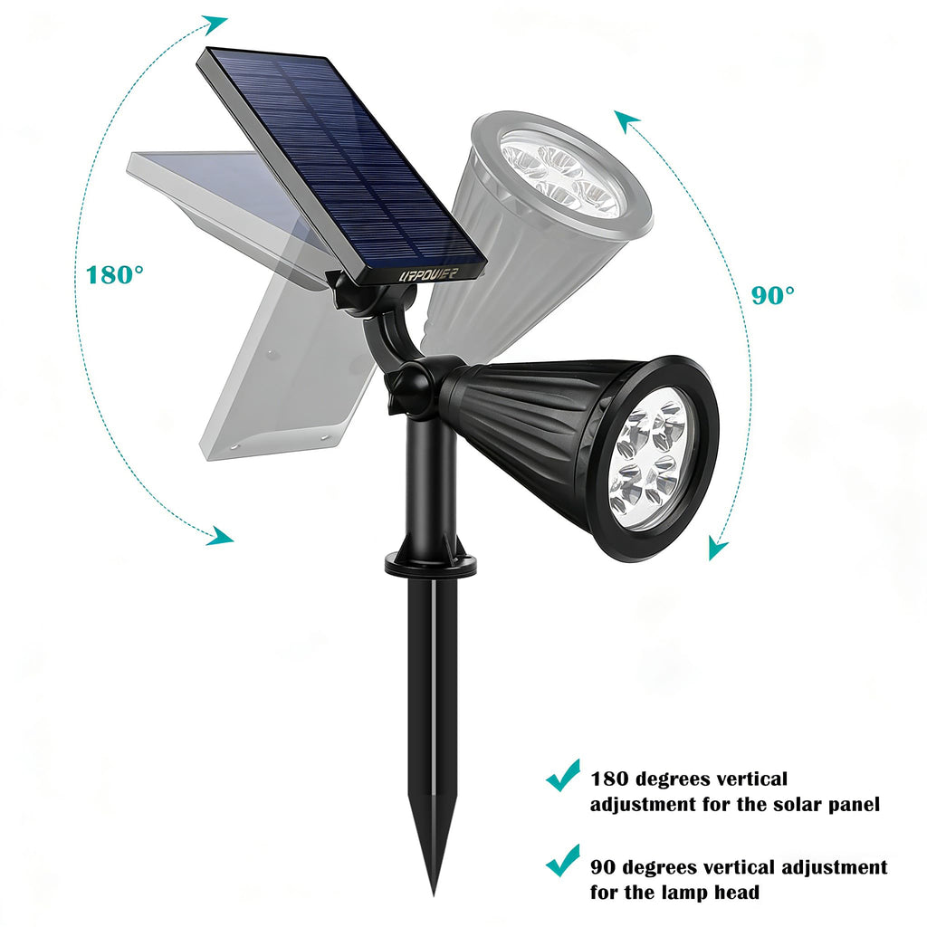 Solar Spot Lights Outdoor Adjustable Spotlights, 6 Pack Warm White