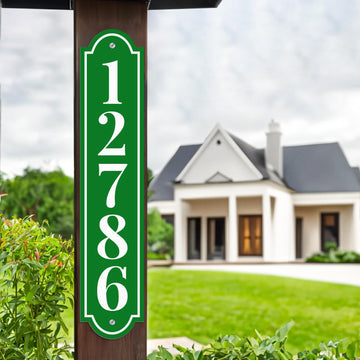 Reflective House Address Sign, Mailbox Post Sign, Modern House Numbers