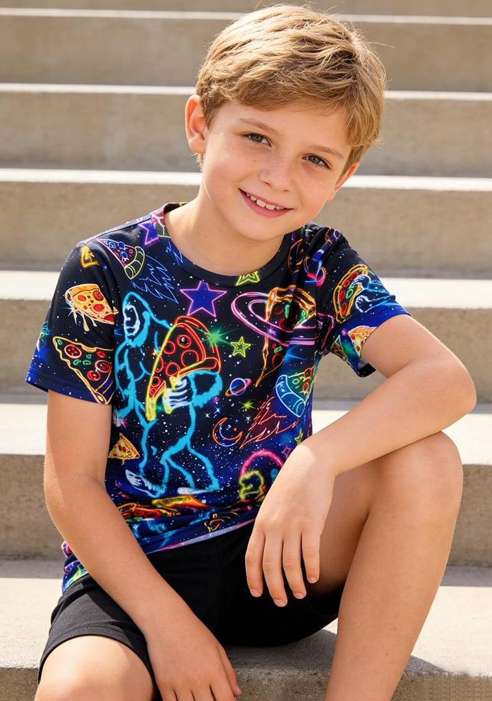 Boys T-Shirt Kids Cool Short Sleeve 3D Graphic Shirts for Boy