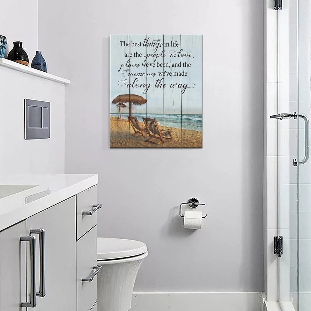 Beach Coastal Bathroom Wall Art Motivational Ocean Wall Decor Nautical Pictures Canvas Prints Painting Beach