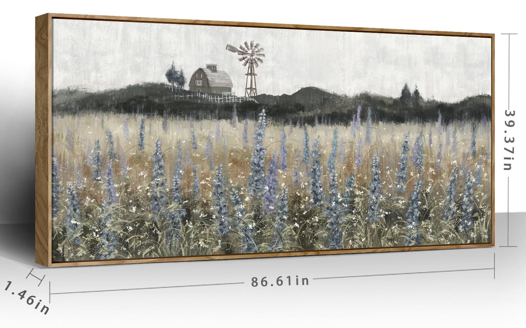 Extra Large Vintage Farmhouse Framed Canvas Wall Art 86x39inch