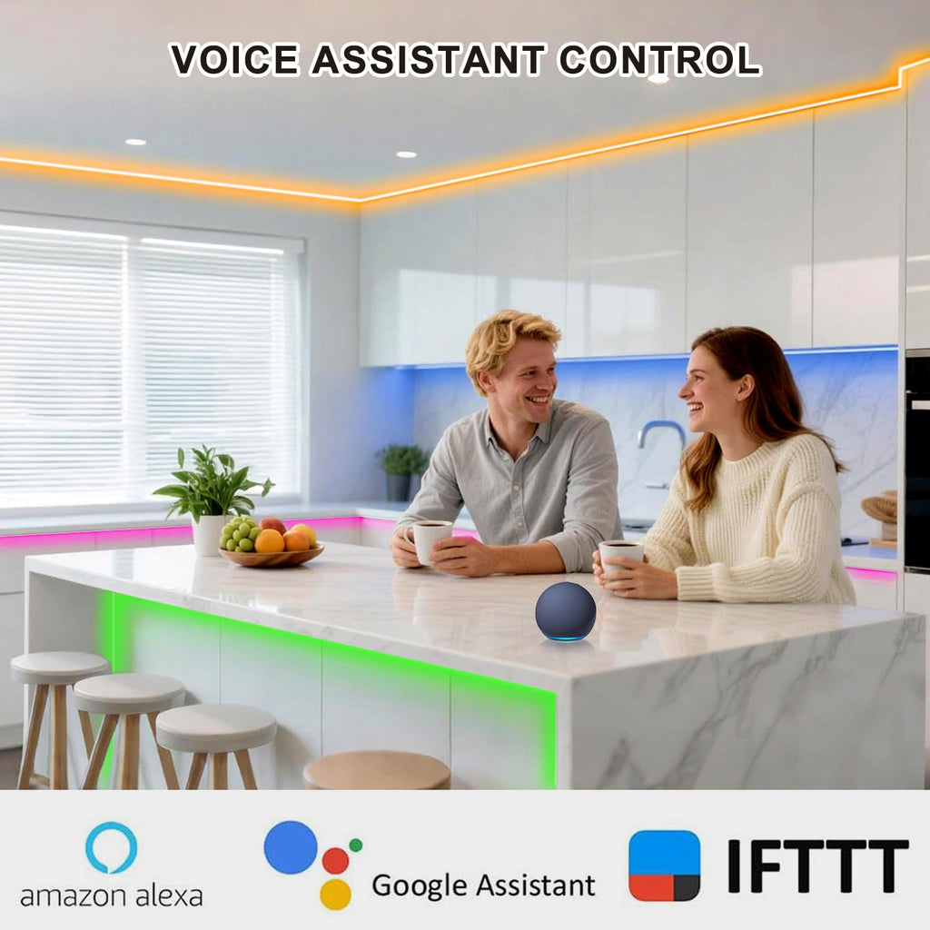 Under Cabinet LED Lighting, Dimmable Under Counter Lights, WiFi Smart Controlled,RGB,12 Inch, Multicolor Linkable