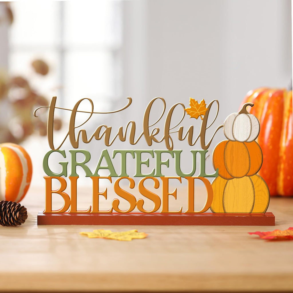 11.81inch Thanksgiving Table Sign Metal Fall Decorations