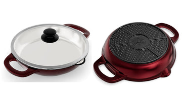 10.25" Enameled Cast Iron Sauté Pan with Built-In Diffuser