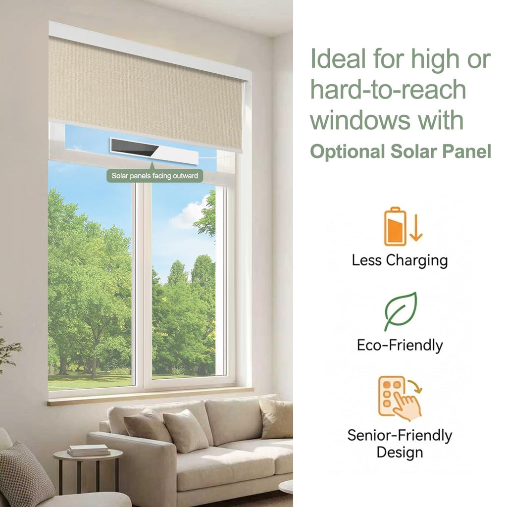 Motorized Blackout Roller Shades Remote Control Rechargeable(82067C)