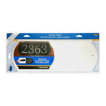Paintable White Address Plaque for 4-Inch Numbers, 6 x 16 Inch