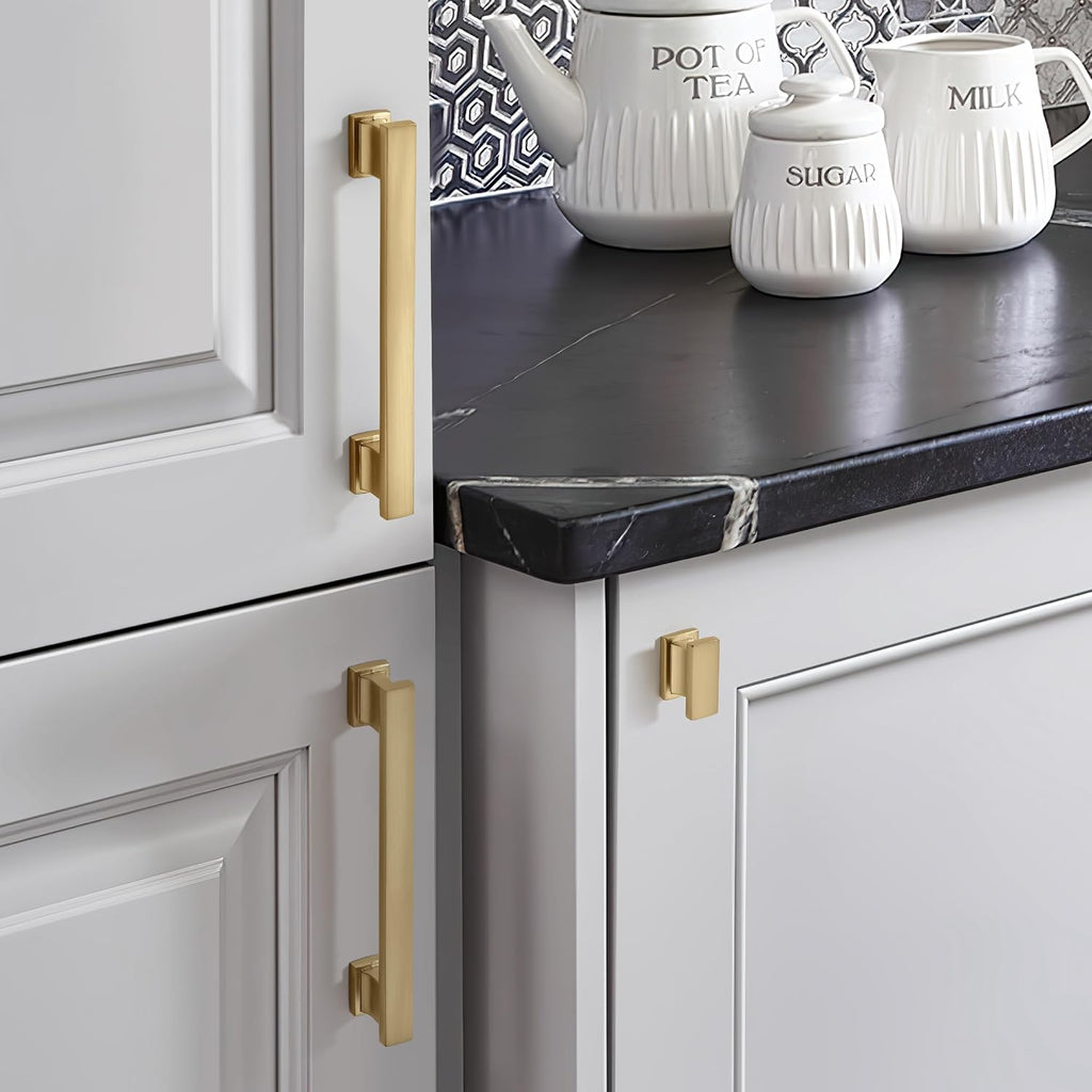 10 Pack 5 inch(128 mm) Drawer Pulls Champagne Bronze Cabinet Cup Pulls Cabinet Hardware Brushed Gold Kitchen Cabinet