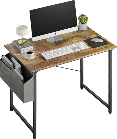 Small Space Writing Desk with Headphone Hooks, Modern Simple Design, Suitable for Study, Home Office and Living Room