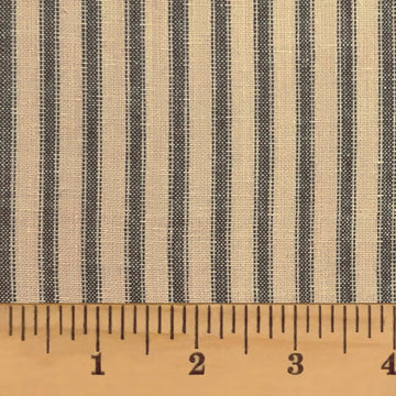 Primitive Black Ticking Stripe Homespun Cotton Plaid Fabric by - Sold by The Yard