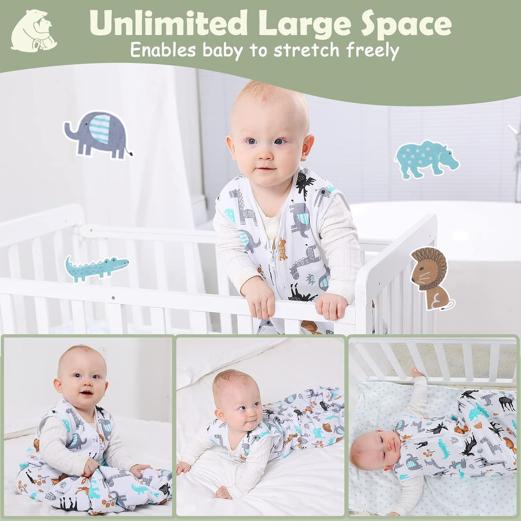 Baby Sleep Sack 0.5 Tog - 2 Pack Toddler Sleeping Sack 18-36 Months, Summer Baby Sleeping Bag, Sleeveless Baby