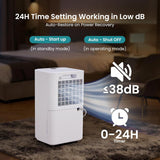 30Pints Dehumidifier with Drain Hose, 2,000 Sq.Ft Dehumidifier for Basement, 0.53 Gallon Tank, Low 38dB