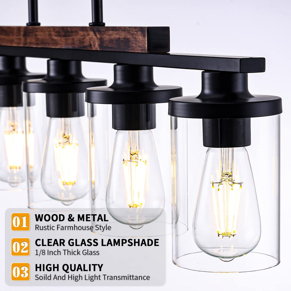 Farmhouse Kitchen Island Light Fixtures, Dining Room Light Fixture, 5-Light