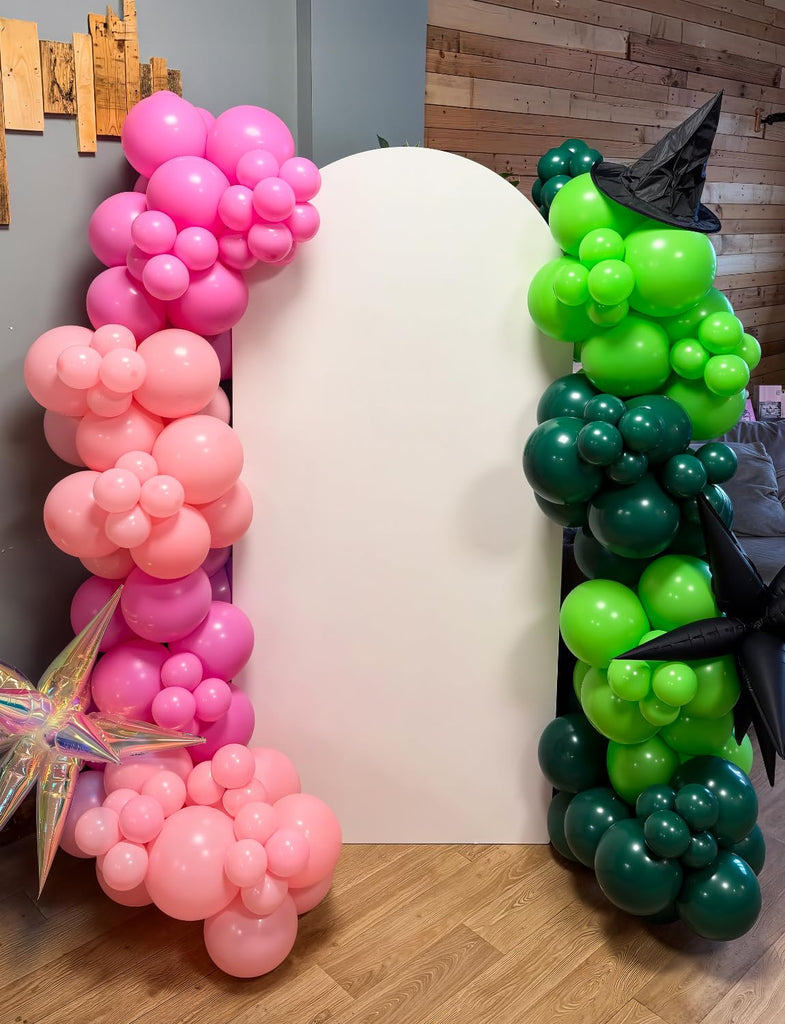 Pink and Green Balloon Garland Arch Kit, Witch Themed Party Decor