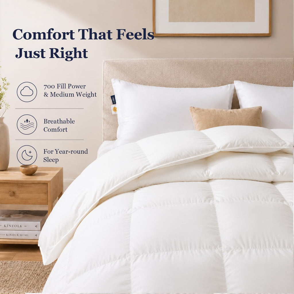 Down Feather Comforter King Size, Winter Duvet Insert