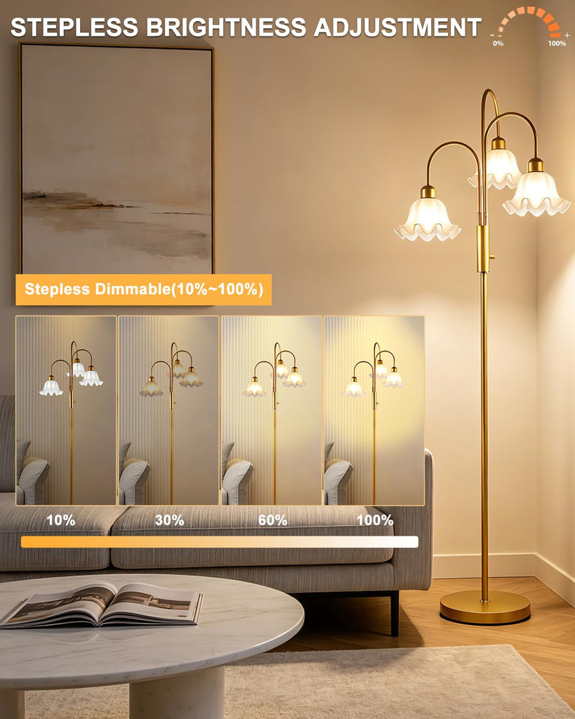 Flower Floor Lamp 3 Light Tree Floor Lamp