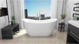Nile 54 inch L x 28 3/8 inch W x 28 3/8 inch H Freestanding Acrylic Bathtub with Brushed Nickel Drain