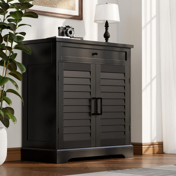 Farmhouse Shoe Cabinet with 2 Doors and 4-Tier