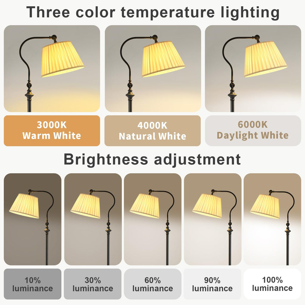 Linen Fabric Floor Lamp with Remote and Bluetooth Dimming