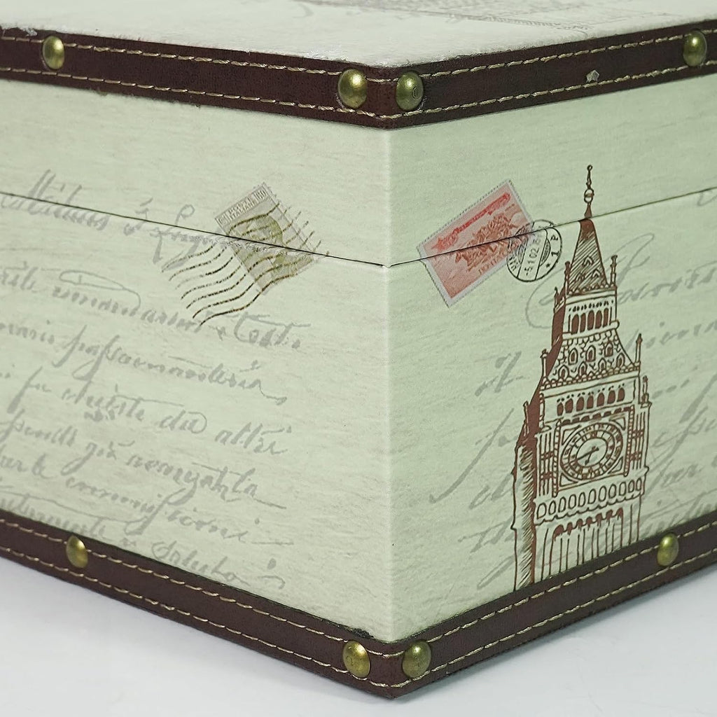 Decorative Storage Box, Large Wooden Keepsake Box with Lid