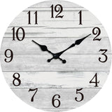 Wall Clock Battery Operated 14 Inch Large Gray Silent Non Ticking Country Rustic Design Vintage Retro Decorative