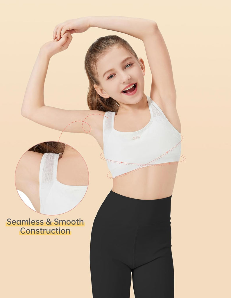 Soft Cotton Seamless Training Bras for Girls with Sewn Padding