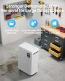 30 Pint Dehumidifier for Basement, 2500 Sq. Ft Dehumidifiers for Home with Drain Hose, 3 Modes, Smart Humidity Control