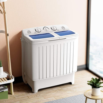 Portable Washing Machine, 20lbs Capacity, Twin Tub 2lbs Washer & 8lbs Spinner Combo, Compact for Apartment RV Dorms