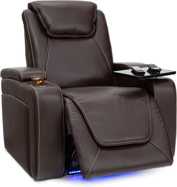 Paladin Home Theater Seating, Heat & Massage, Powered Headrest, Powered Lumbar, Italian Leather, Powered Recline