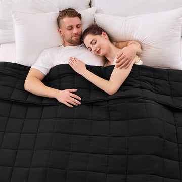 King Size Weighted Throw Blanket for Adults 20lbs, 80" x 87", Black