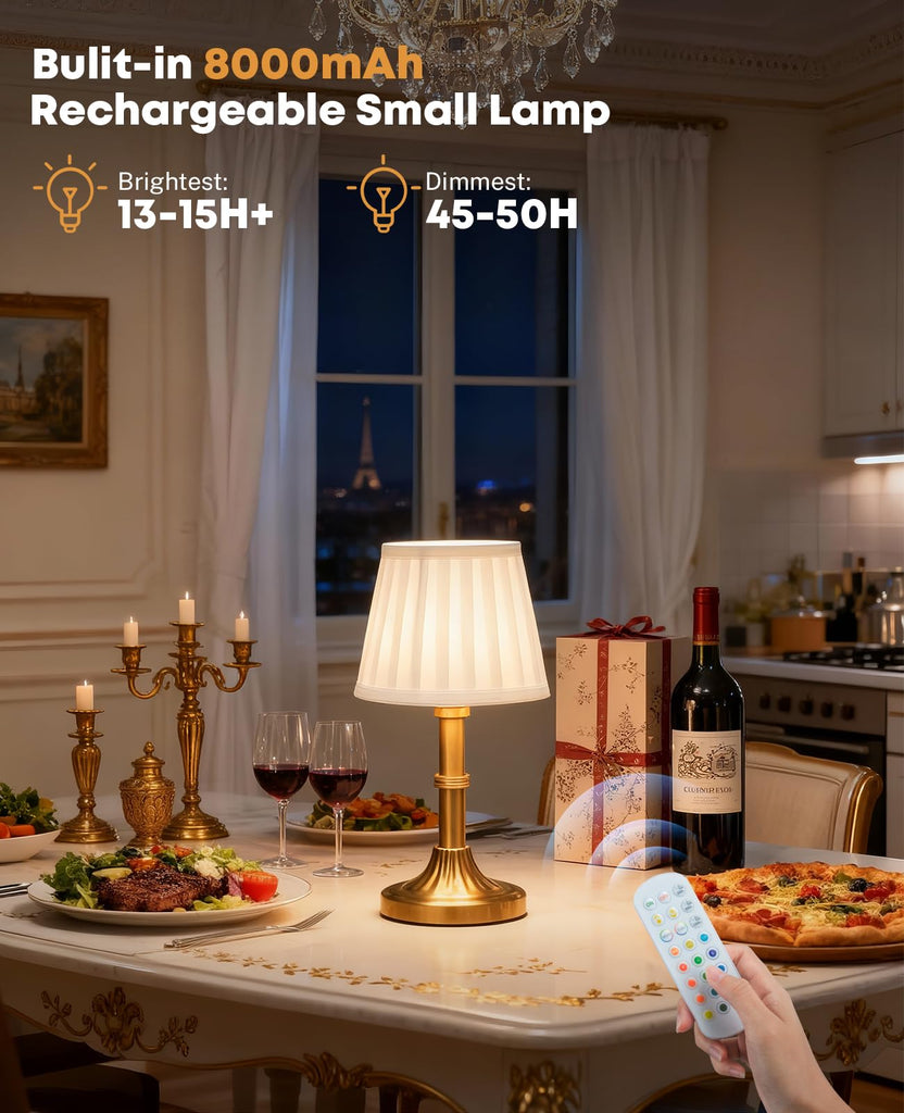 Small Table Lamp with Remote, Cordless Table Lamp