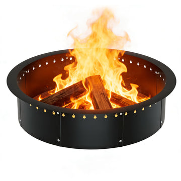 35.5'' Fire Pit Ring, Outdoor Smokeless Fire Pit Liner, Heavy Duty Steel Wood Burning Firepit Rings Insert kit, DIY