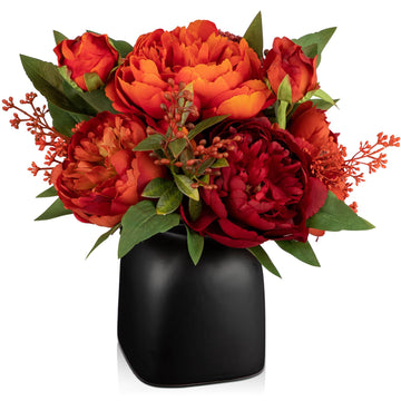 Fall Flowers in Vase Fall Table Centerpiece Faux Floral Arrangements Centerpiece Autumn Artificial Flowers with Vase