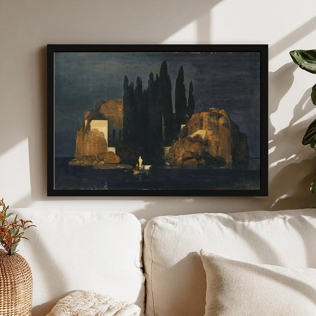 Arnold Bocklin Isle of Dead Canvas Wall Art, Symbolism Oil Painting Print, Vintage Gothic Fine Poster Bedroom Office