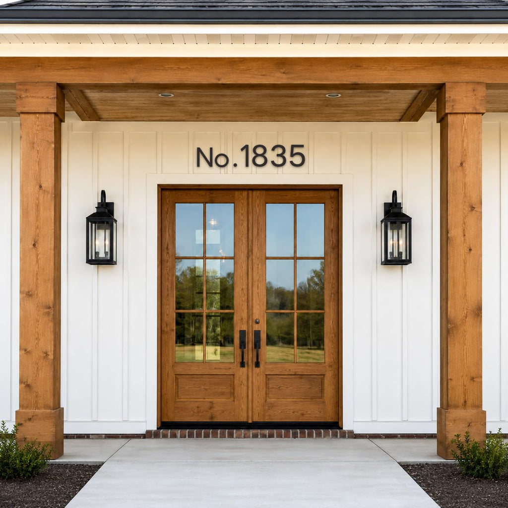 8 Inch House Numbers for Outside, Black Large Address Numbers (NO.)