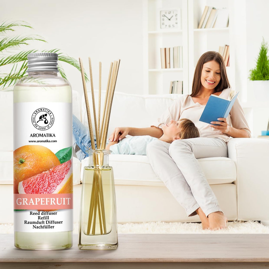 Reed Diffuser Oil Refill Grapefruit 6.8 Fl Oz (200ml) - Intensive & Long Fragrance for Room - Lasting Natural Room - Set of 68