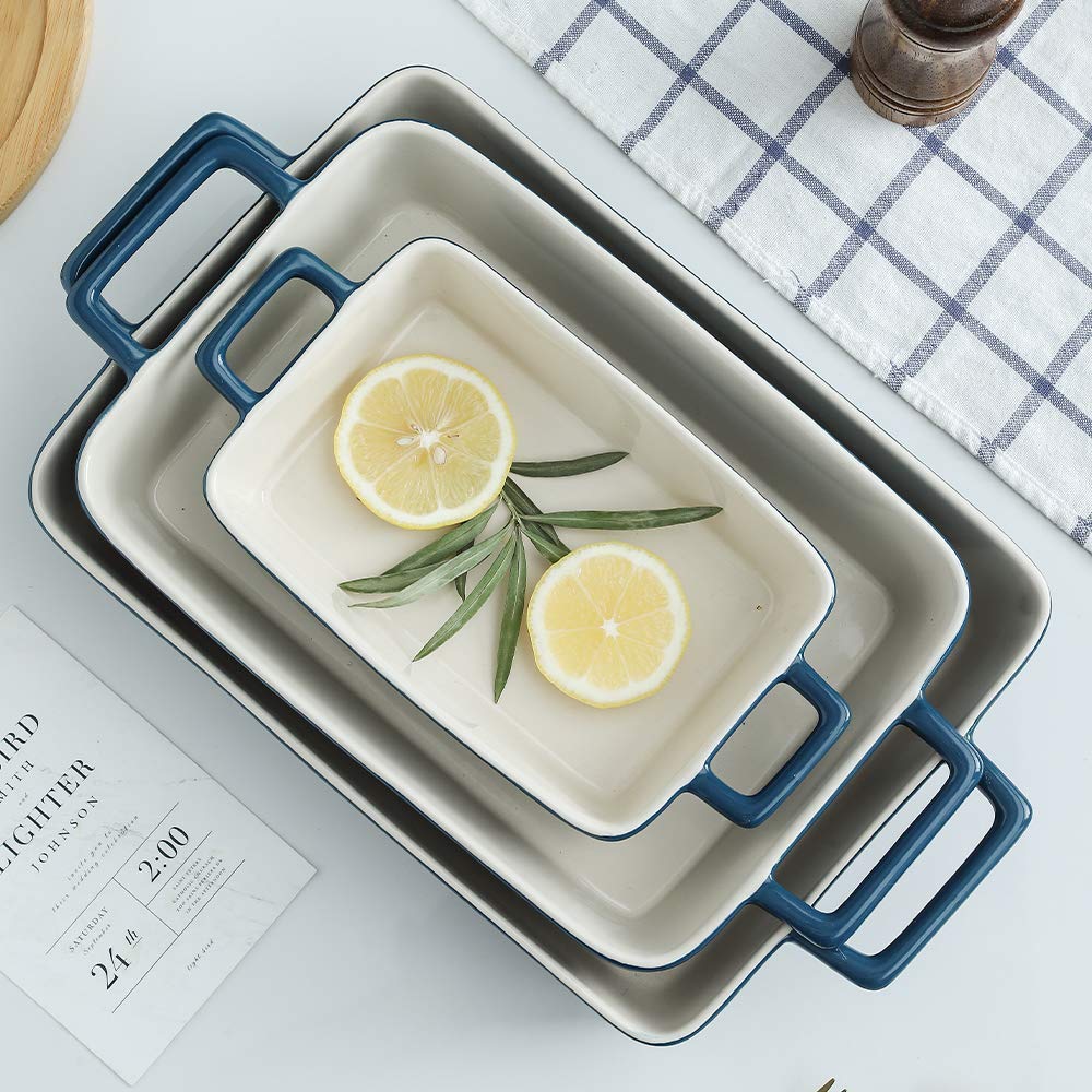 Bakeware Set, Ceramic Baking Dish, Rectangular Baking Pans Set, Casserole Dish for Cooking, Cake Dinner, Kitchen