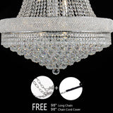 18-Lights 3 Layers Large Chrome Classic Empire Style K9 Crystal Ball Chandelier Decorative Light Fixture for High Ceiling Living Room Foyer Stair Entryway (D27.6 * H59 inches) A108-B0DB7K1HQ1